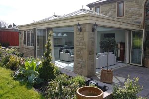 Orangery with two bi-folding doors allowing you to connect with the outside
